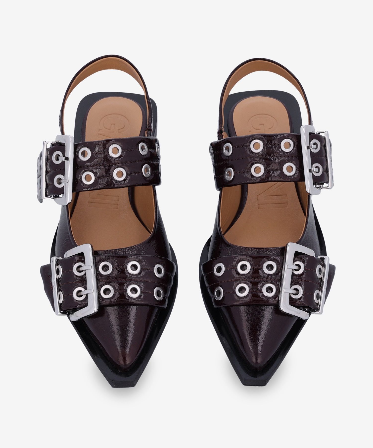 【新品未使用】GANNI Feminine Buckle Ballerina MUSINSA | GANNI Feminine Buckle Ballerina Naplack Flat Shoes