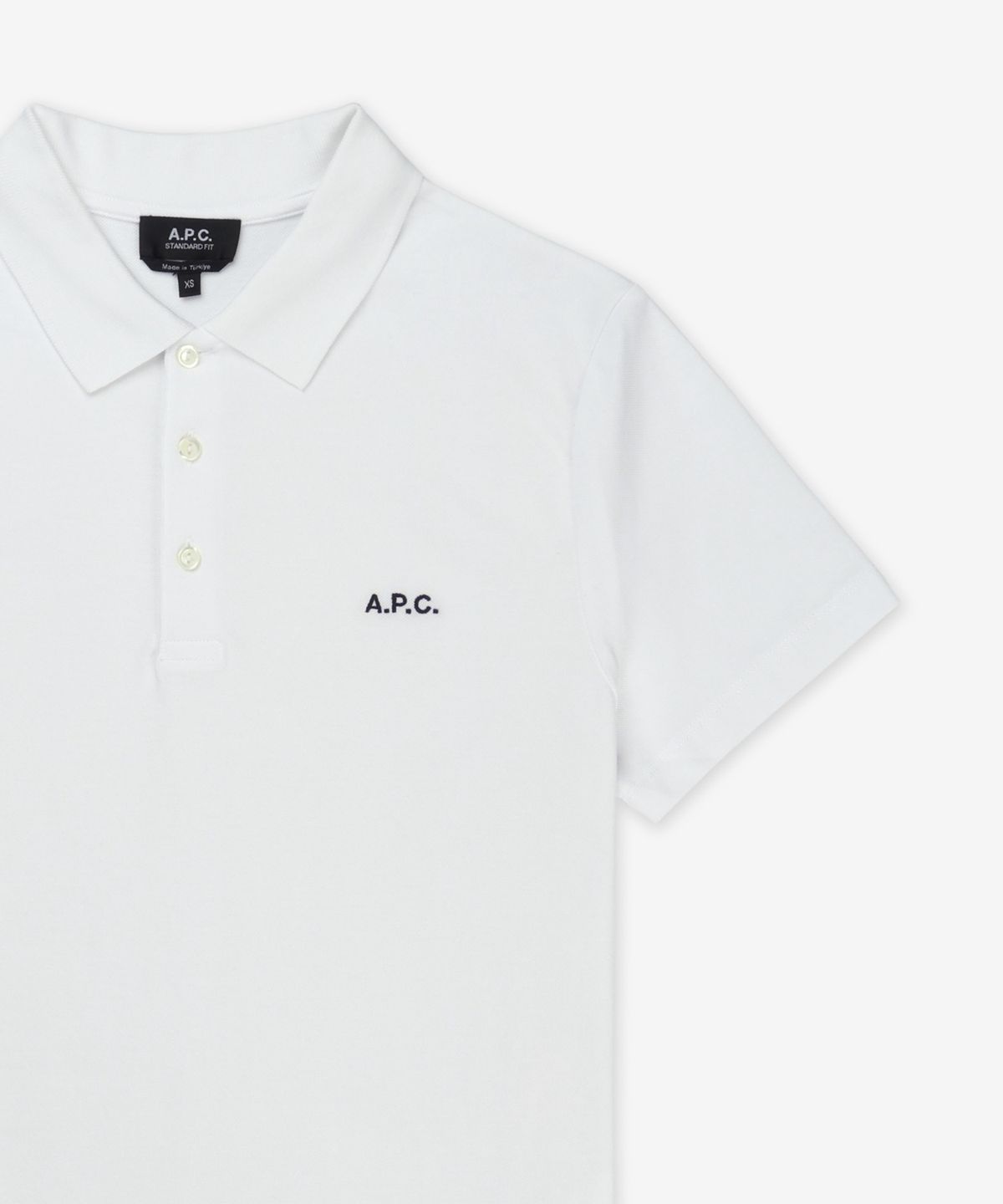 아페쎄(A.P.C.) 카터 로고 레귤러핏 반소매 폴로 셔츠 - 화이트 / COGWZH26342AAB