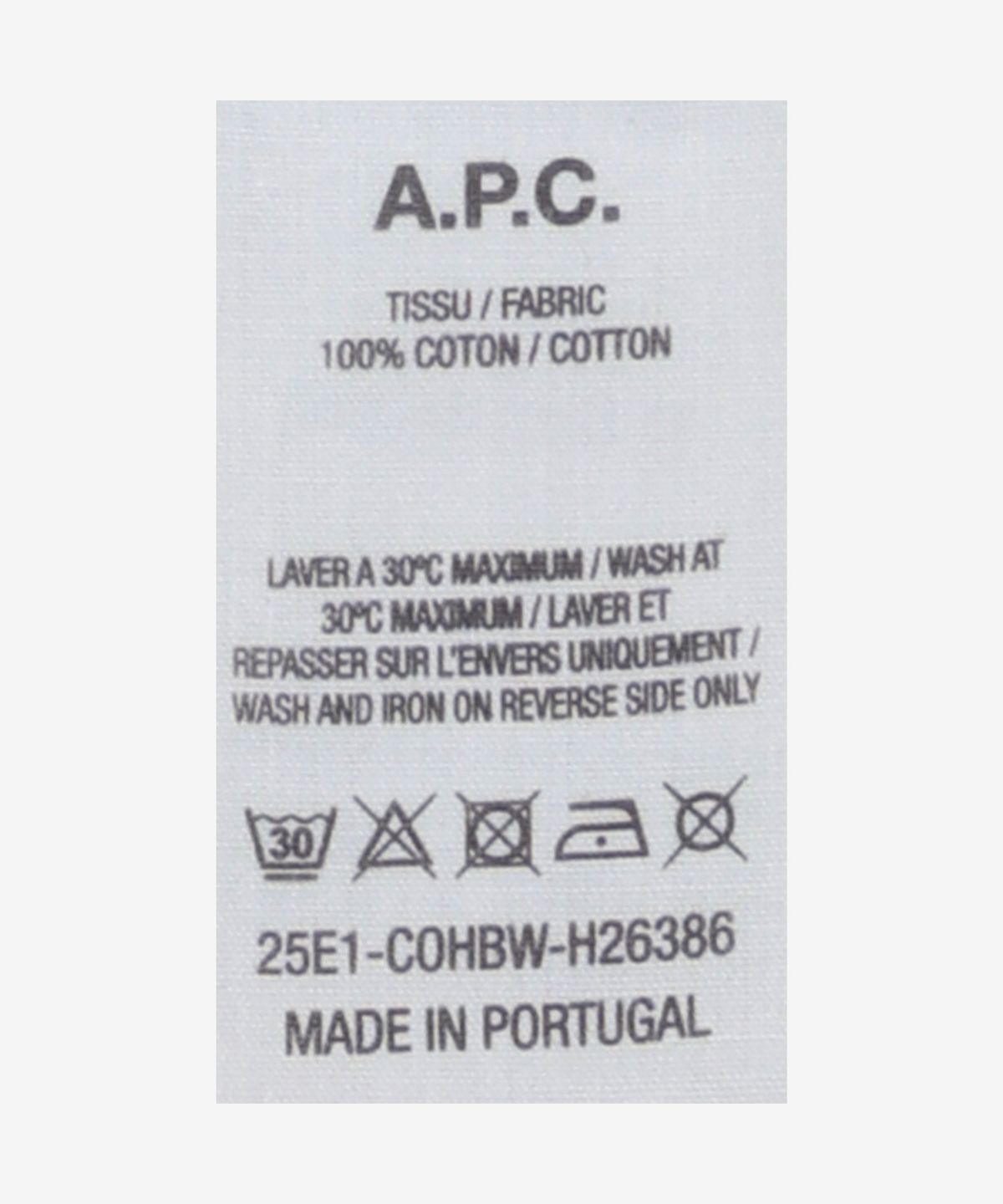 아페쎄(A.P.C.) 마이크로 로고 박시핏 반소매 티셔츠 - 화이트:블랙 / COHBWH26386TAG