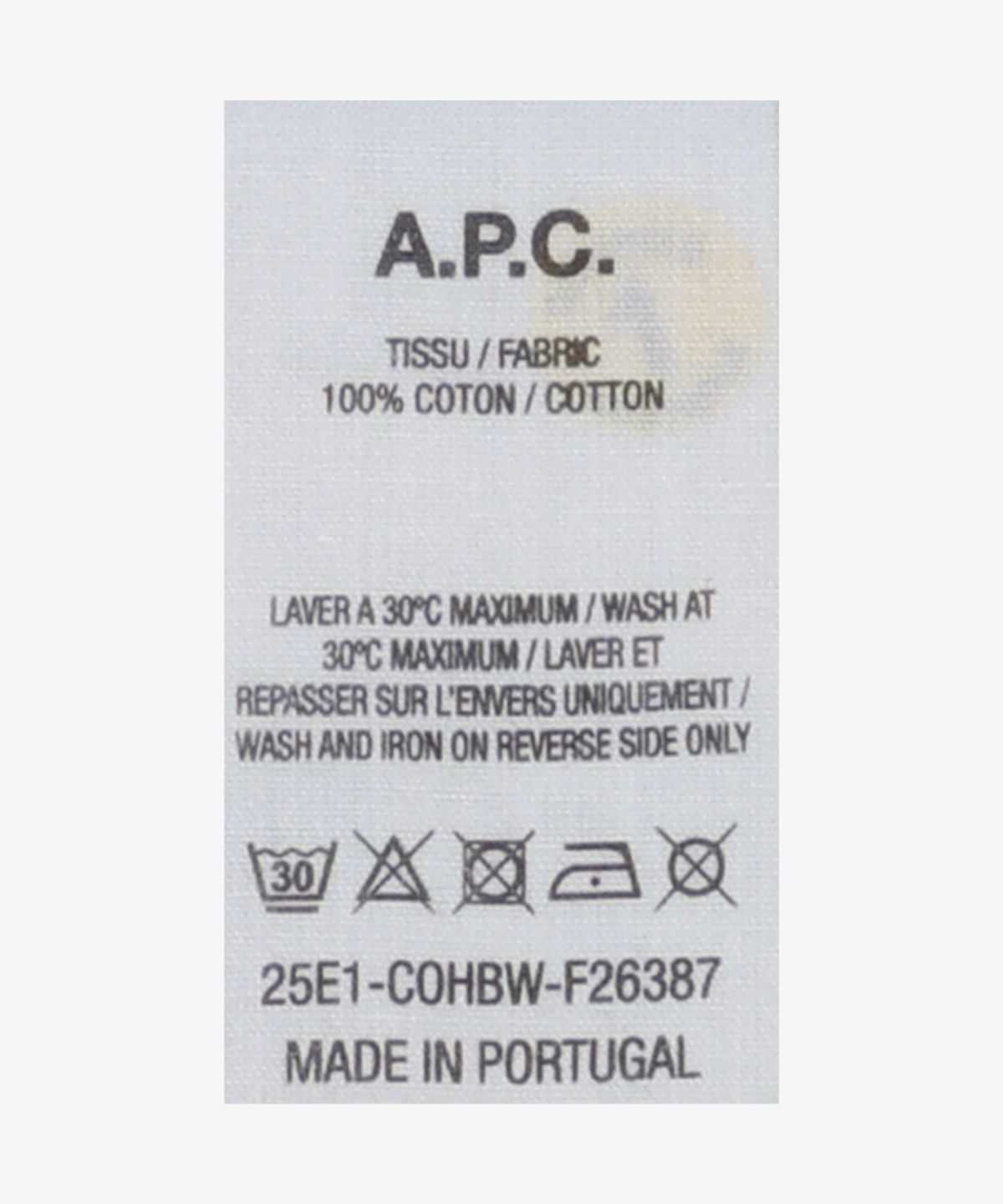아페쎄(A.P.C.) 마이크로 로고 박시핏 반소매 티셔츠 - 화이트:블랙 / COHBWF26387TAG