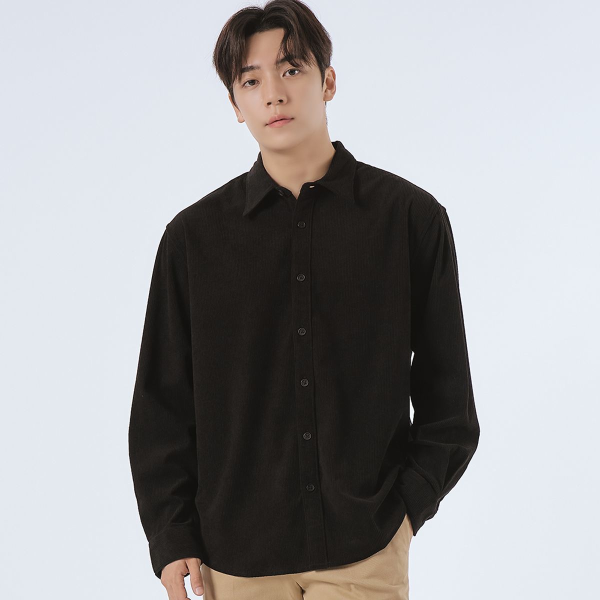 엘엑스티(LXT) 코듀로이 스트레이트 셔츠 [블랙]