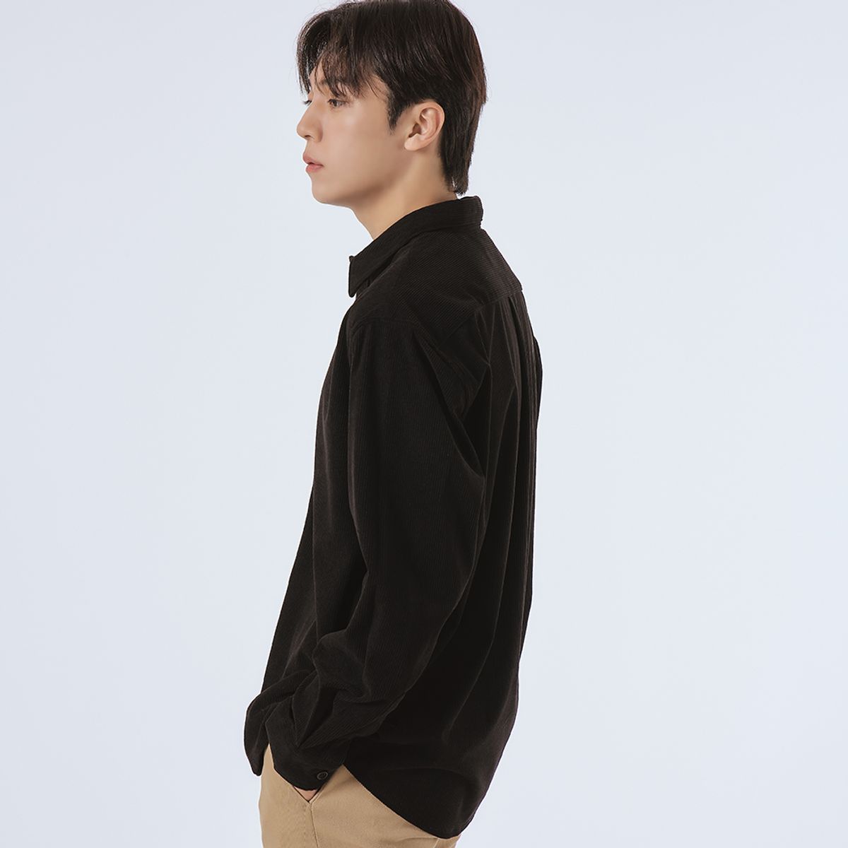 엘엑스티(LXT) 코듀로이 스트레이트 셔츠 [블랙]