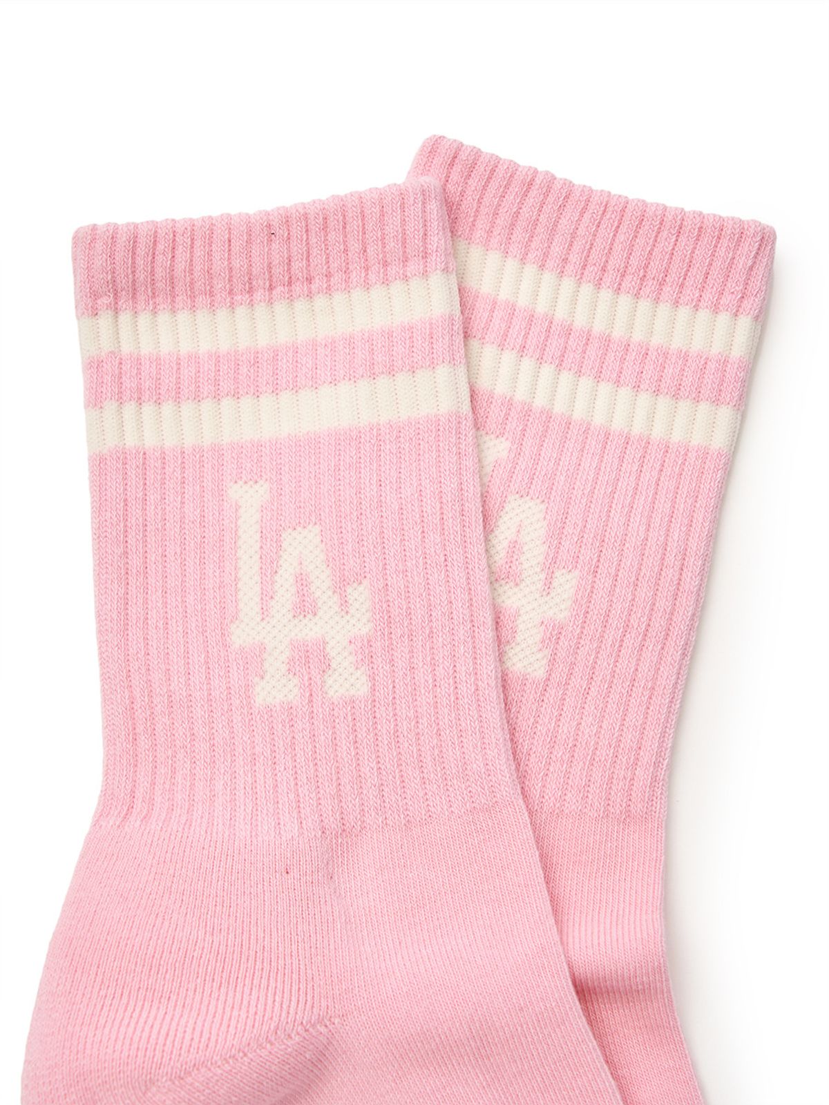 엠엘비(MLB) 빅로고 스트라이프 장목양말 LA (Mg.Pink)