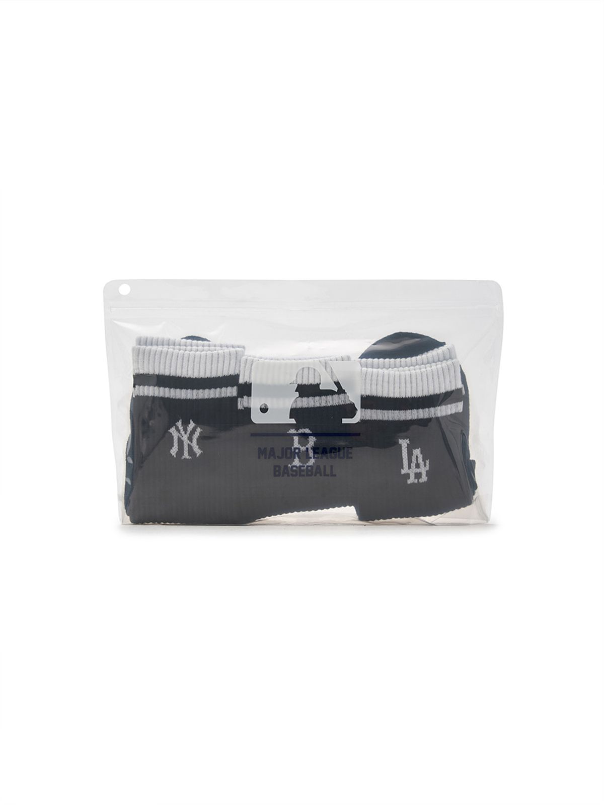엠엘비(MLB) 데일리 스트라이프 장목양말 3족세트 MLB (Black)