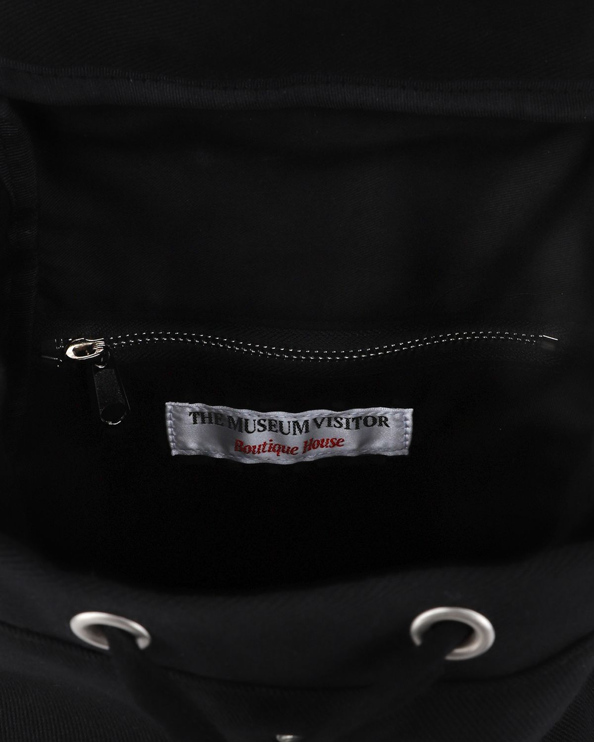 더뮤지엄비지터(THEMUSEUMVISITOR) PATCHWORK STRING MINI BACKPACK (BLACK)