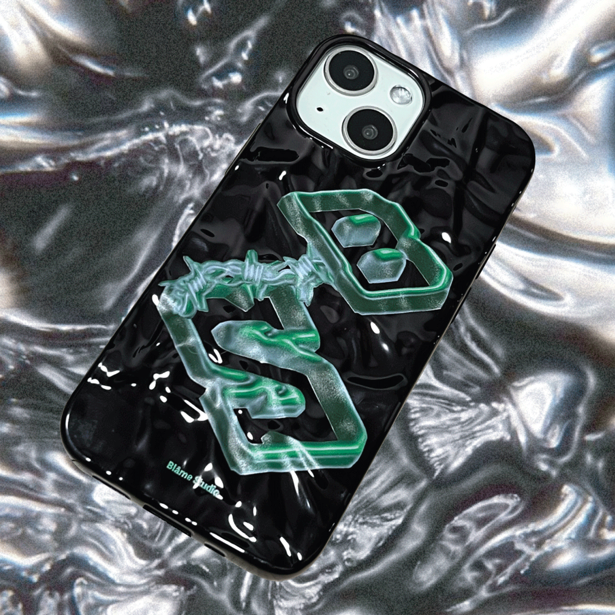 블레임 스튜디오(BLAMESTUDIO) BS logo black wavy case