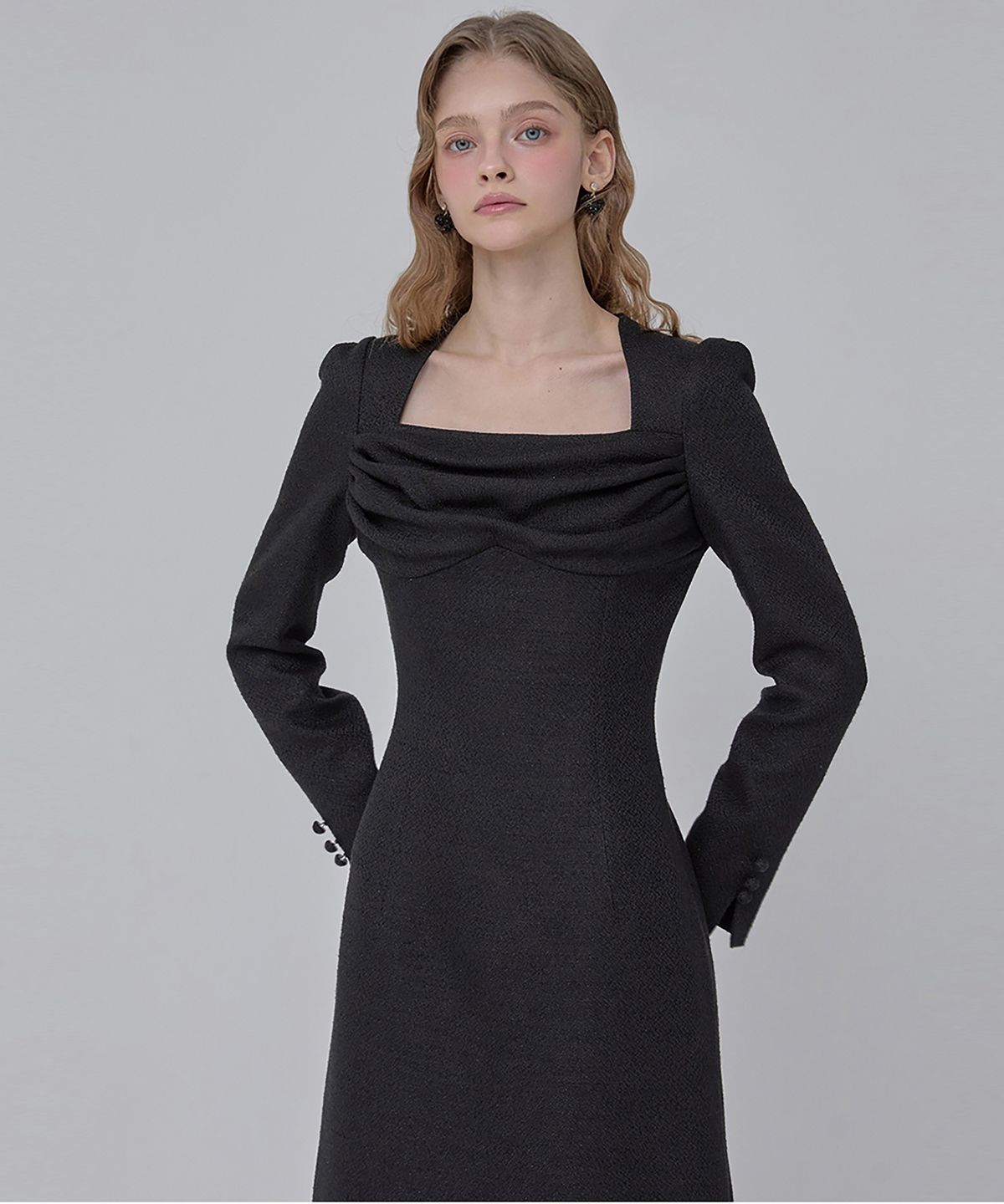 쥴리앤칼라(JULIY&CALLA) 24  FW 칼라108 디어 비비안 트위드원피스  블랙