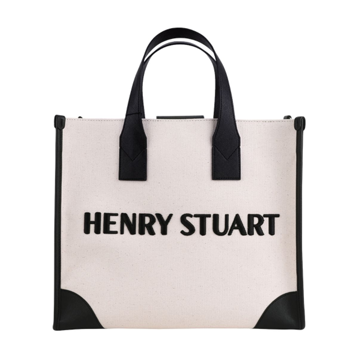 헨리스튜어트(HENRY STUART) 캔버스 H 스퀘어 토트백 골프파우치 라이트베이지