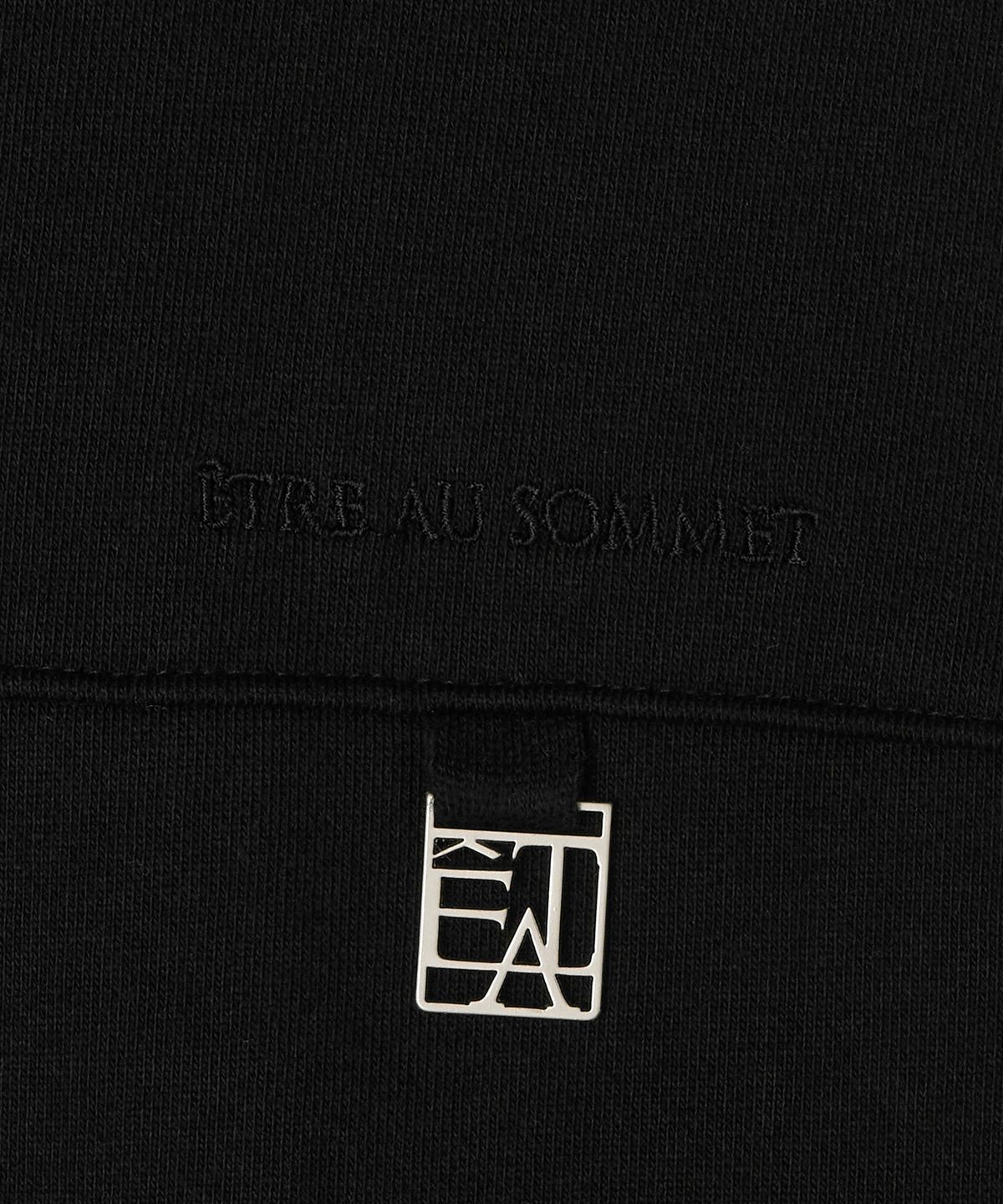 에트오소메(ETRE AU SOMMET) 소프트 헤비 워싱 오버 핏 스웻 셔츠 (블랙)