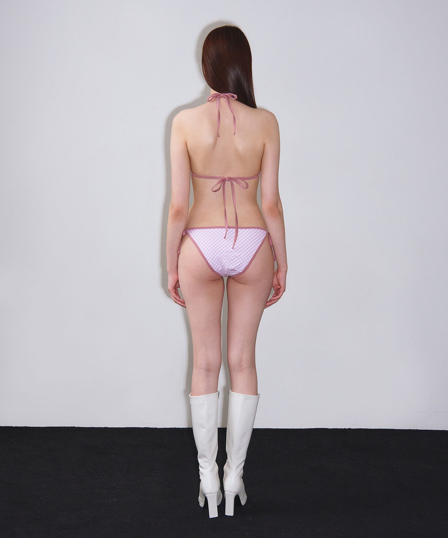 ◆VINAJ◆ Triangle Bikini Panty (Check/Pink) MUSINSA | VINAJ Triangle Bikini Bra (Check) - Pink
