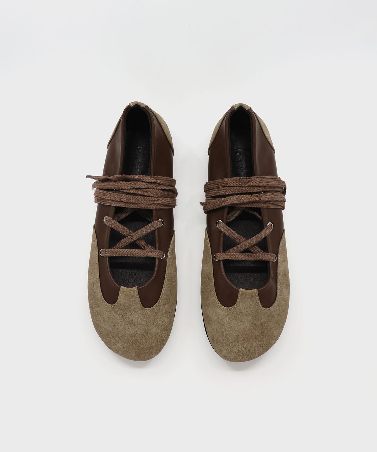 포기무디(FOGGY MOODY) Tender 0003. Combi Lace-Up Flats - 4colors