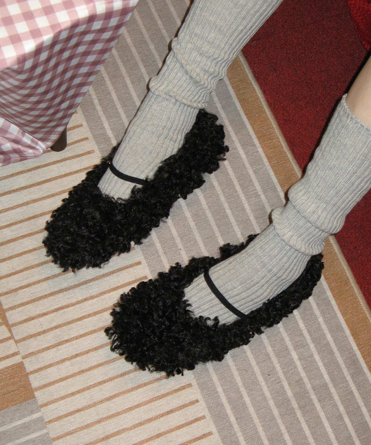 포기무디(FOGGY MOODY) Fur Baby 0013. Curly Poodle Flats - 4colors