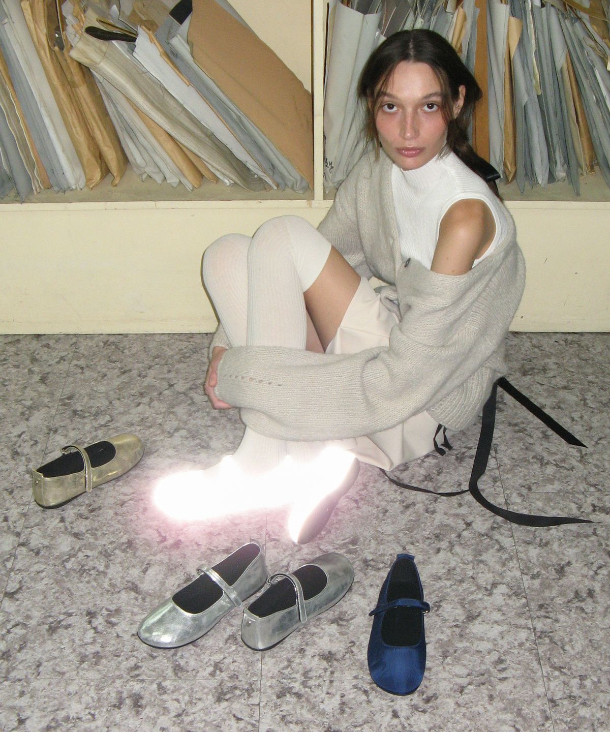포기무디(FOGGY MOODY) Easy 0006. Nylon and Metallic Mary-Jane - 5colors