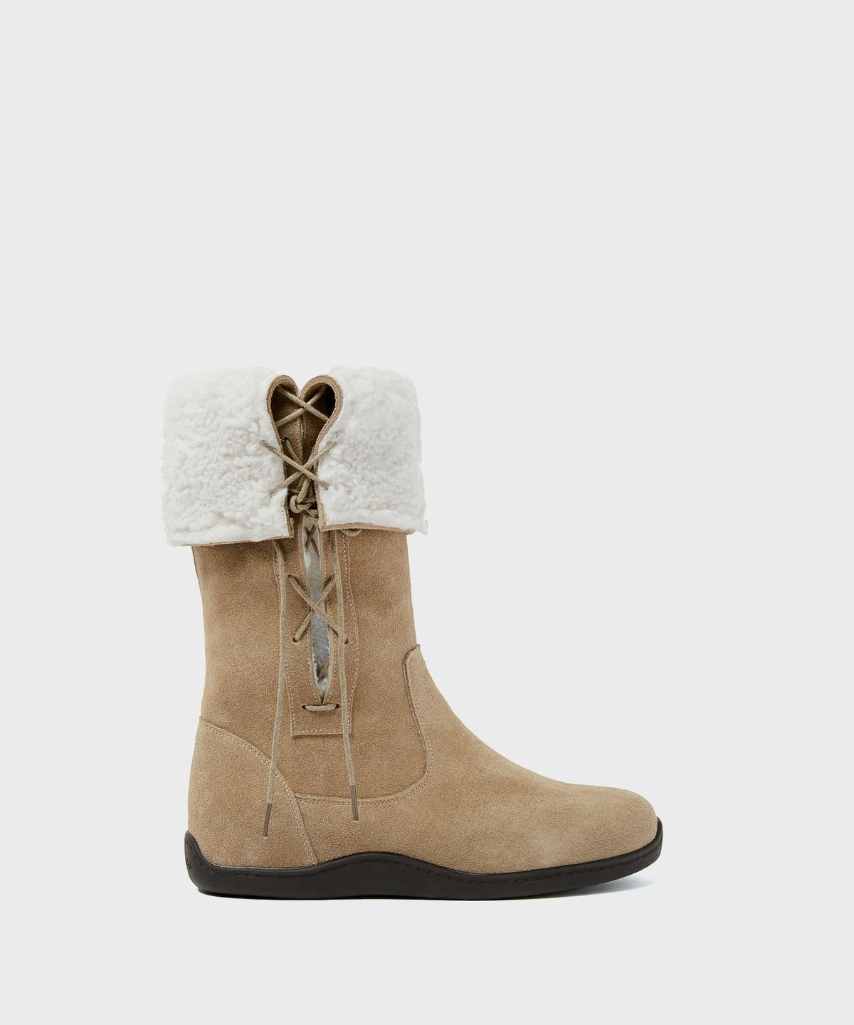 포기무디(FOGGY MOODY) Bow 0010. Ribbon Shearling Boots - 3colors