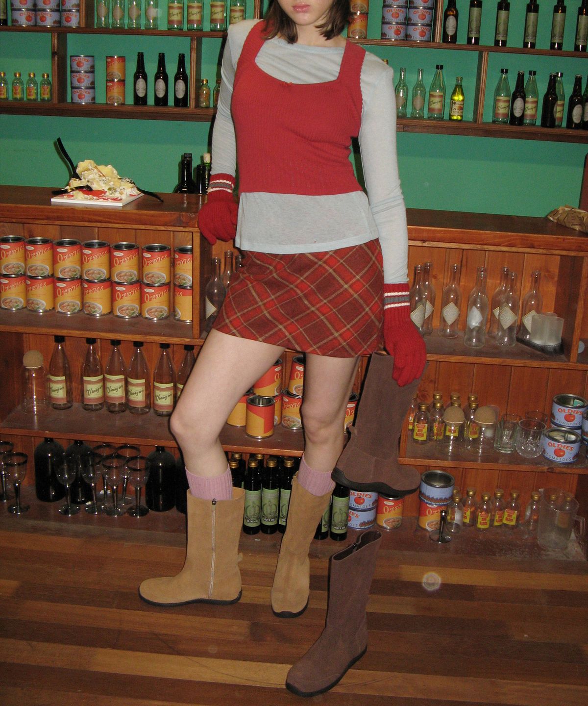 포기무디(FOGGY MOODY) Suede Keen 0005-1. Rubber Sole Mid-Leg Boots - 2colors