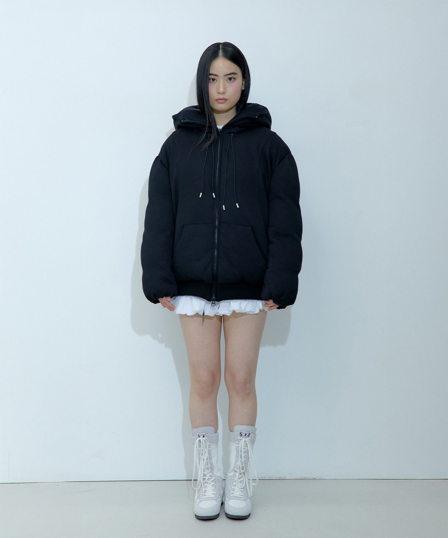 MUSINSA公式 | ROUGHNECK Hooded puffer down jacket