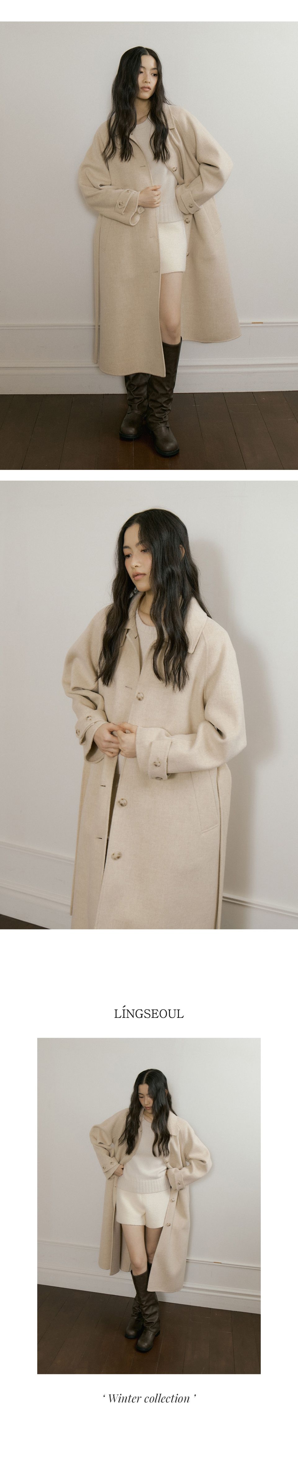 MUSINSA | LINGSEOUL handmade wool trench coat-yellow beige