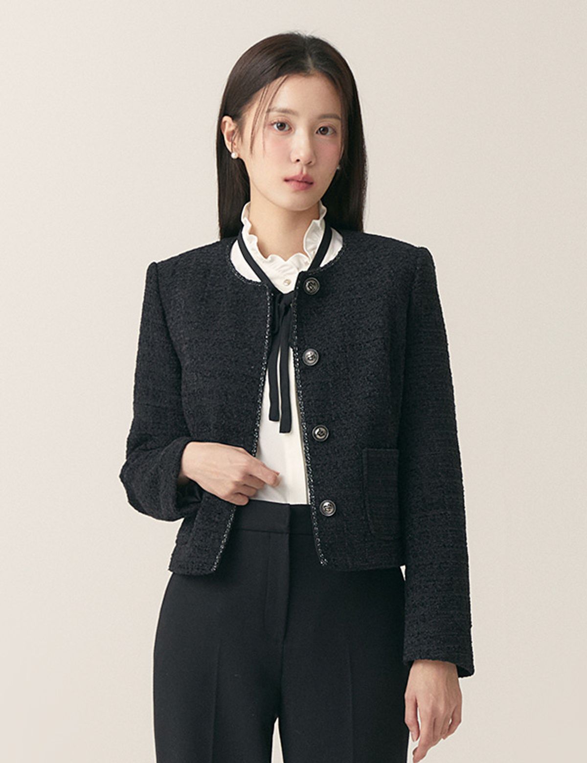 로엠(ROEM) 칼라리스 트위드 자켓 RMJKF11S51