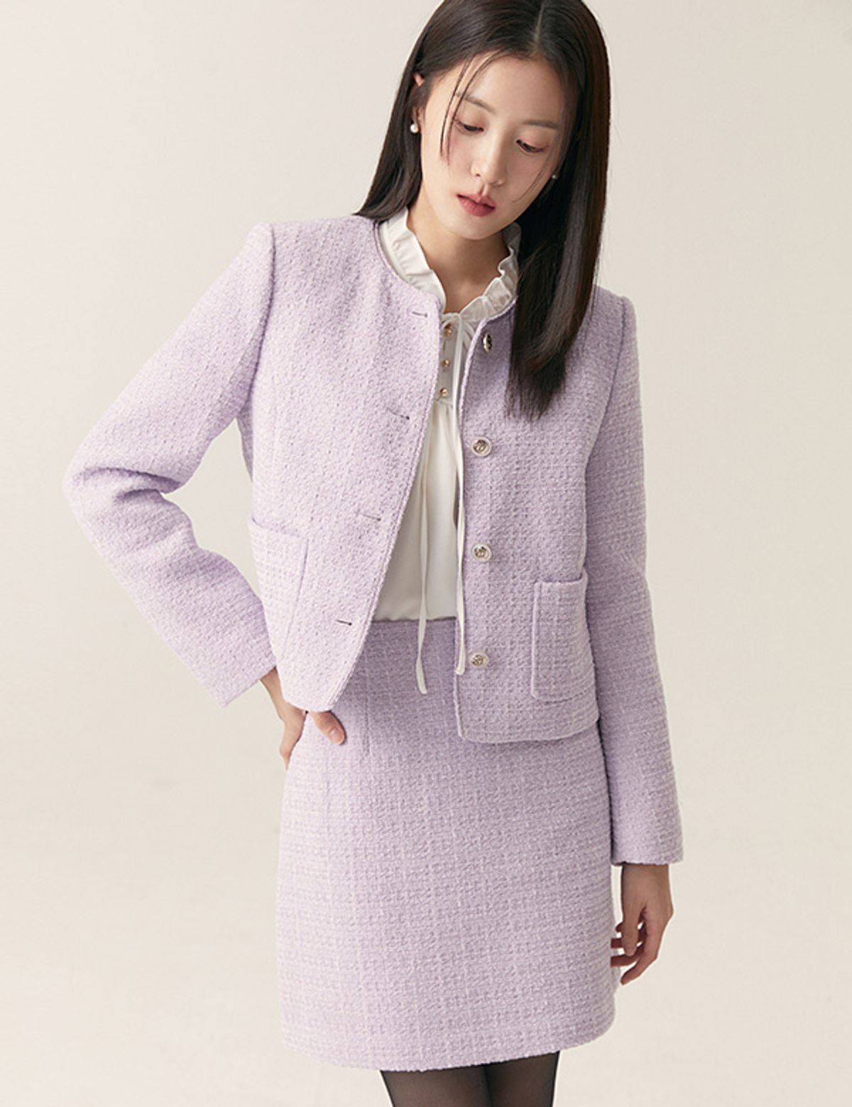 로엠(ROEM) 칼라리스 트위드 자켓 RMJKF11S51