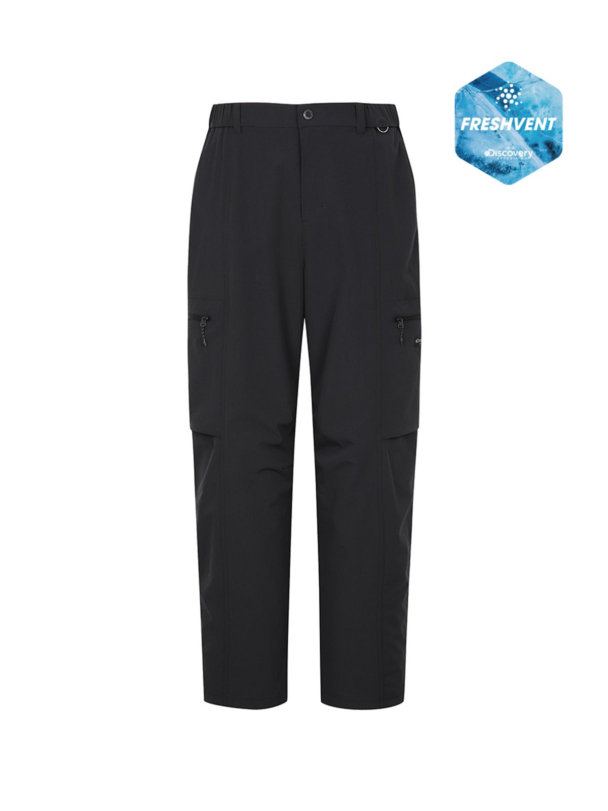디스커버리 익스페디션(DISCOVERY EXPEDITION) 프레시벤트 남성 고프코어 파라슈트 카고팬츠 (BLACK)