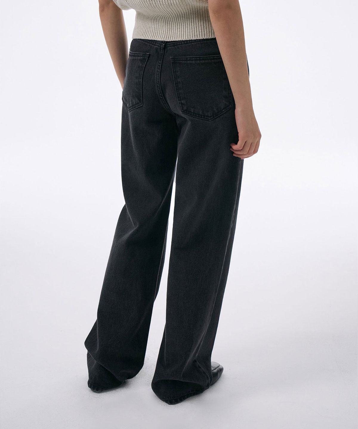 라메레이(LAMEREI) Long Straight Denim PT[LMBBAUDN101]-Black