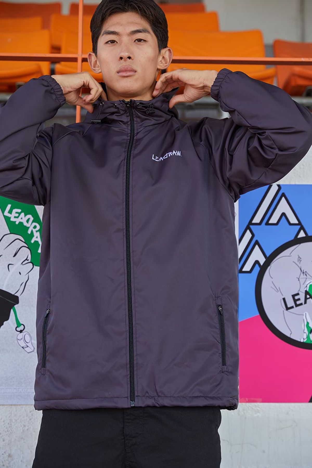 리드로(LEADRAW) 세컨 윈드 윈드브레이커 _ 블랙