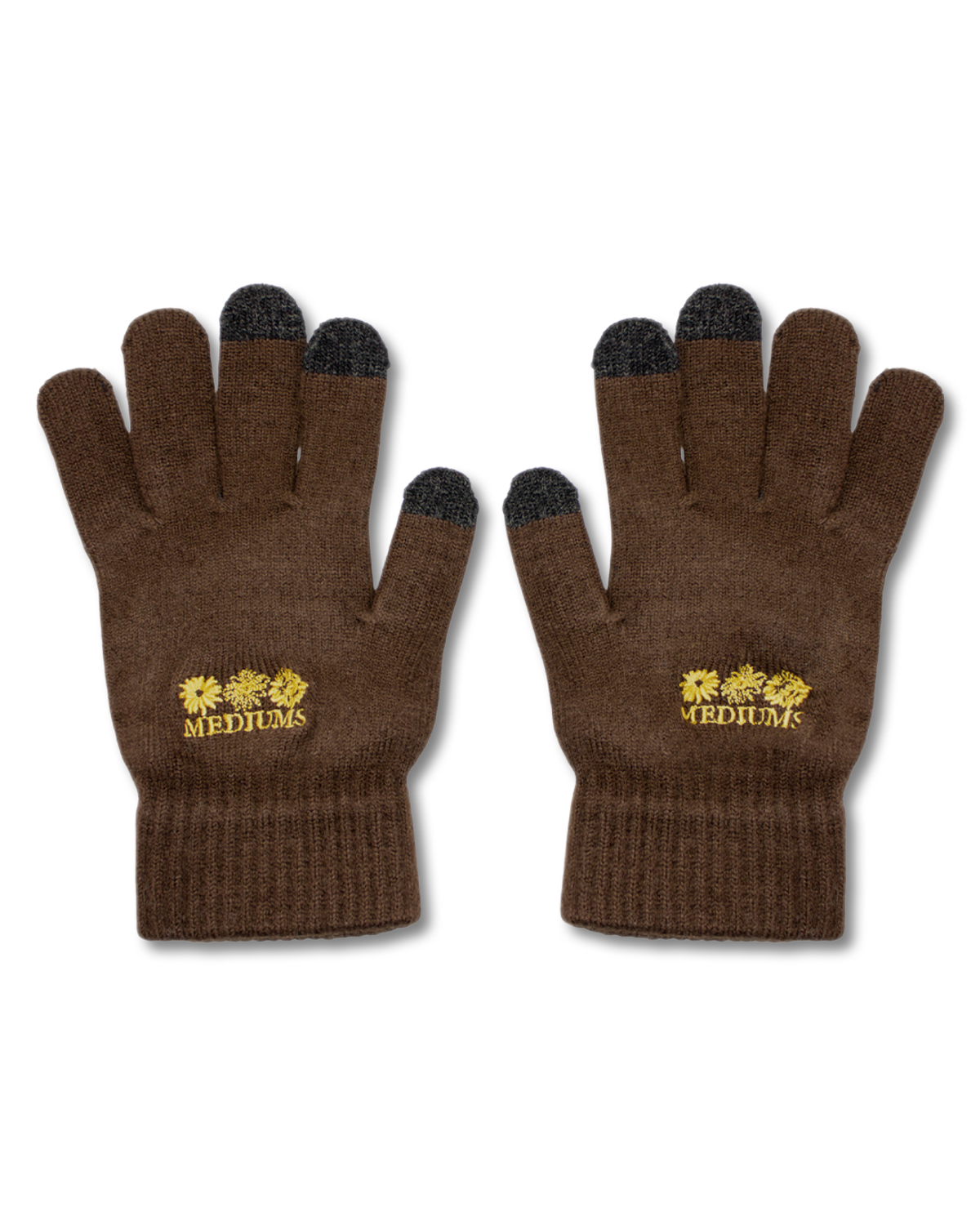 미디엄스(MEDIUMS) Sunflower Logo Gloves - Brown (해바라기 로고 장갑)