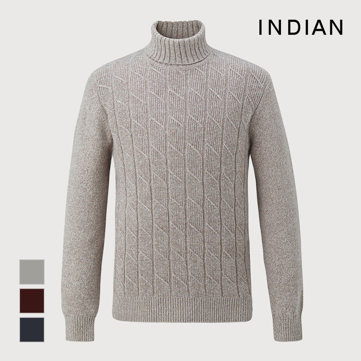 인디안(INDIAN) 울혼방 케이블조직 롱터틀_MIUBF3W9371