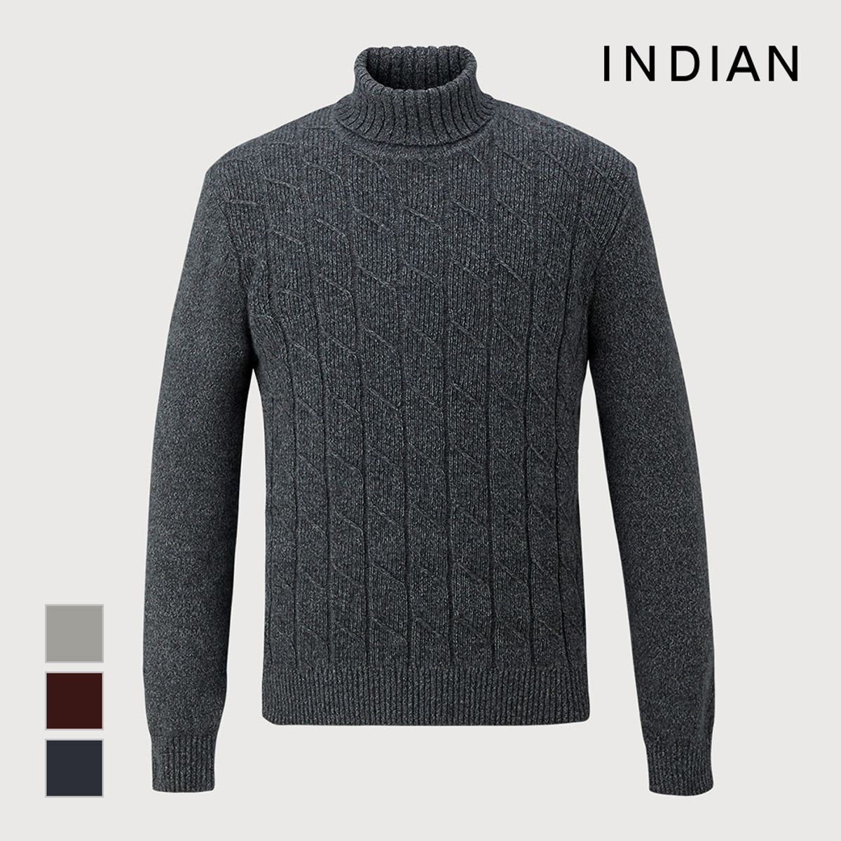 인디안(INDIAN) 울혼방 케이블조직 롱터틀_MIUBF3W9371