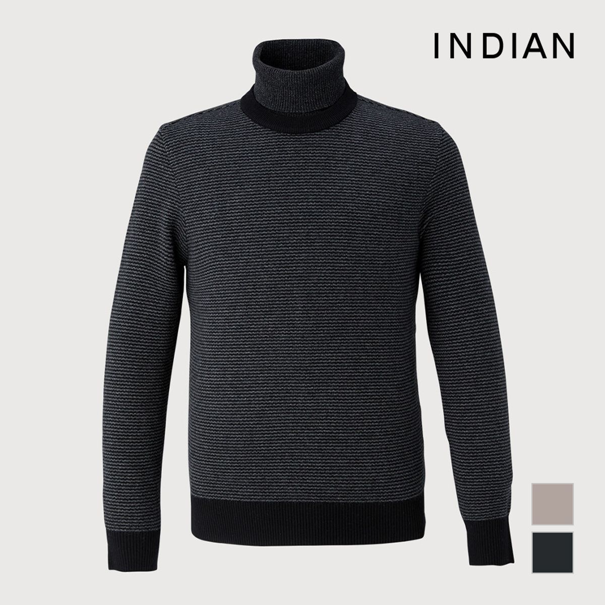 인디안(INDIAN) 남성 이중에리 롱터틀 니트_MITBFXW9431