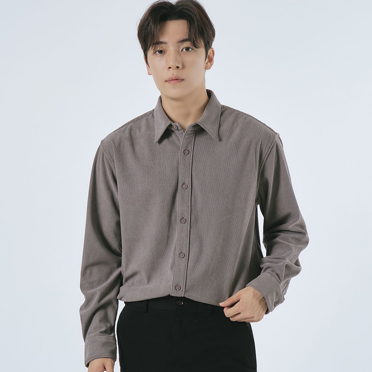 엘엑스티(LXT) 코듀로이 스트레이트 셔츠 [그레이]