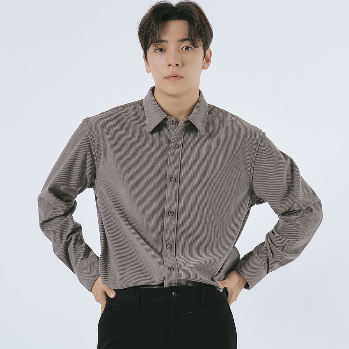 엘엑스티(LXT) 코듀로이 스트레이트 셔츠 [그레이]