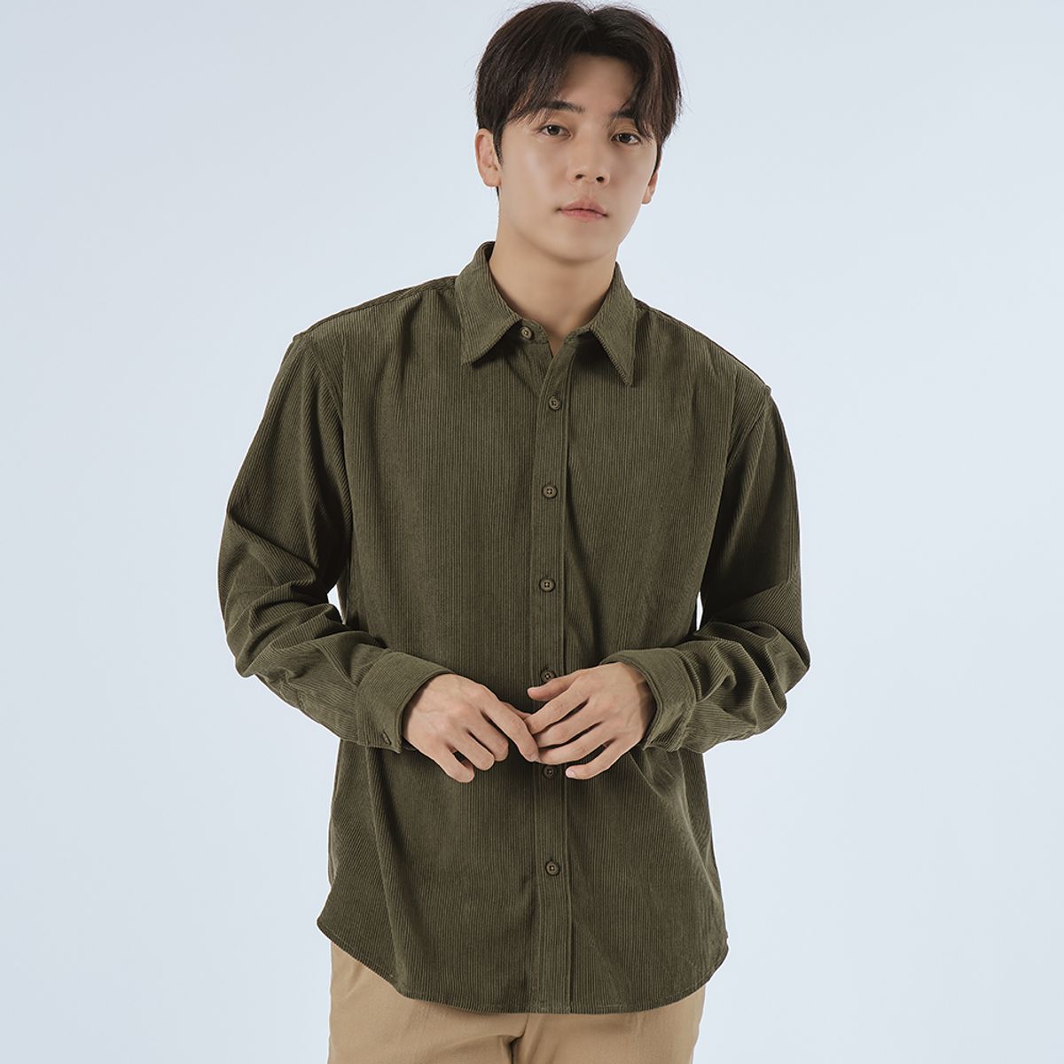 엘엑스티(LXT) 코듀로이 스트레이트 셔츠 [카키]