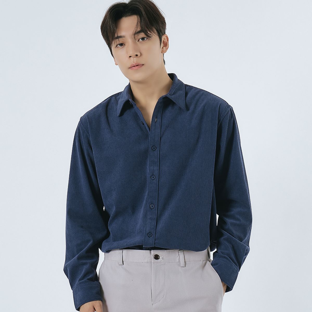 엘엑스티(LXT) 코듀로이 스트레이트 셔츠 [네이비]