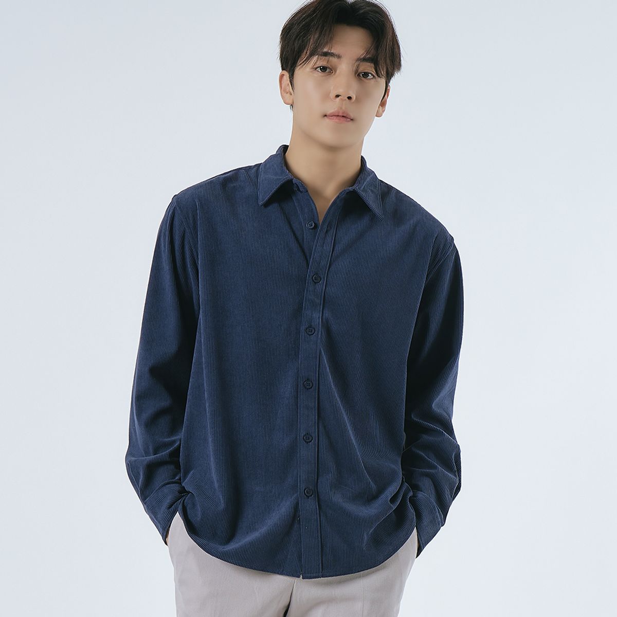 엘엑스티(LXT) 코듀로이 스트레이트 셔츠 [네이비]