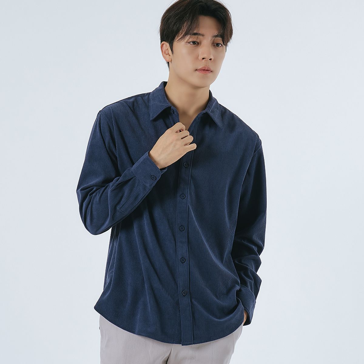 엘엑스티(LXT) 코듀로이 스트레이트 셔츠 [네이비]
