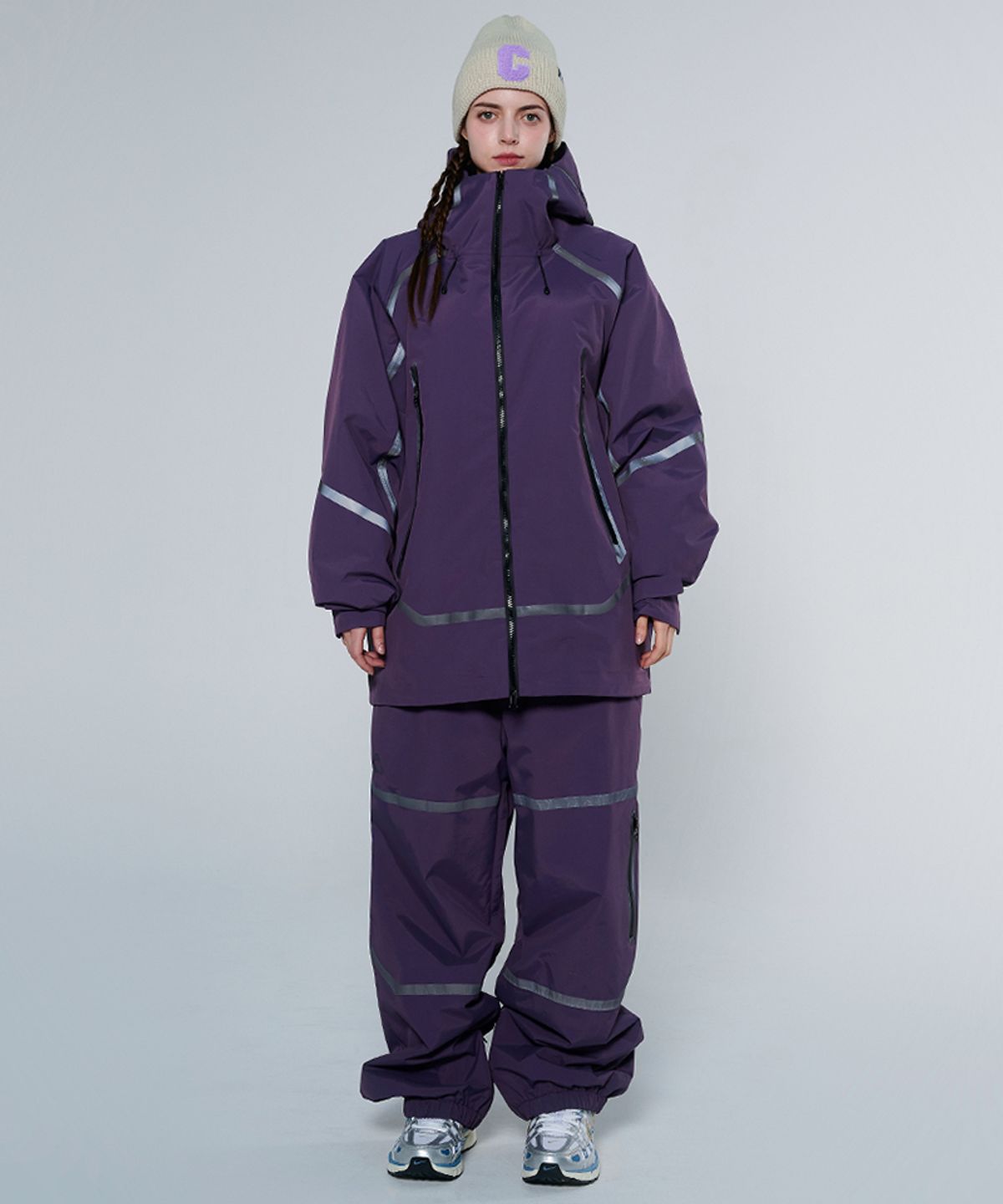 돌아우터웨어(DOLL OUTERWEAR) [DOLL X DUMDIDUM] 2425 베가 자켓&팬츠 보드복 세트 DARK PURPLE 남녀공용