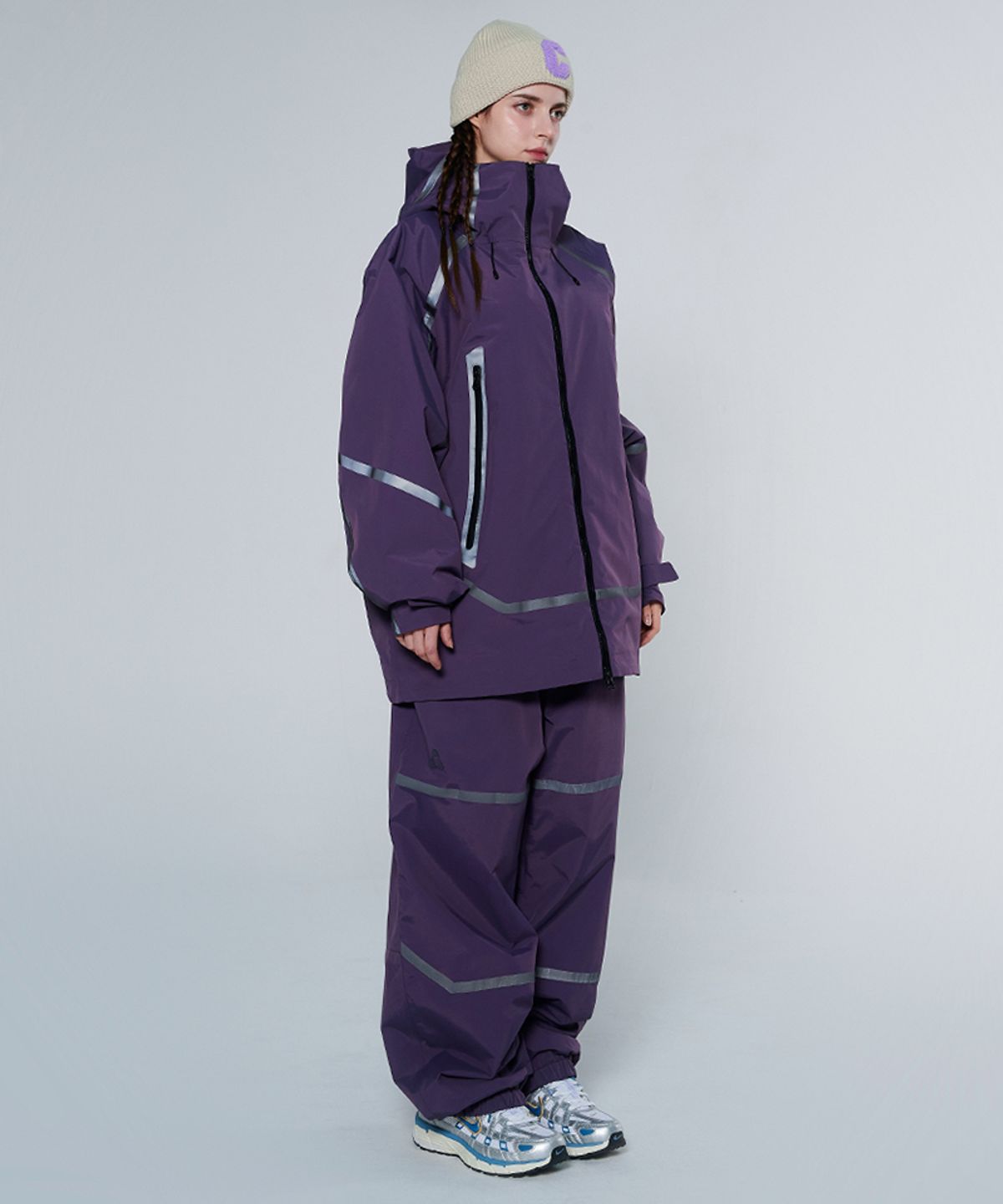 돌아우터웨어(DOLL OUTERWEAR) [DOLL X DUMDIDUM] 2425 베가 자켓&팬츠 보드복 세트 DARK PURPLE 남녀공용