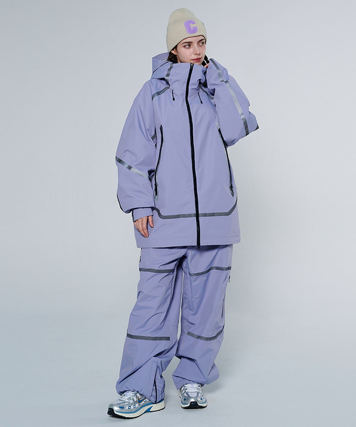 돌아우터웨어(DOLL OUTERWEAR) [DOLL X DUMDIDUM] 2425 베가 자켓&팬츠 보드복 세트 LIGHT PURPLE 남녀공용