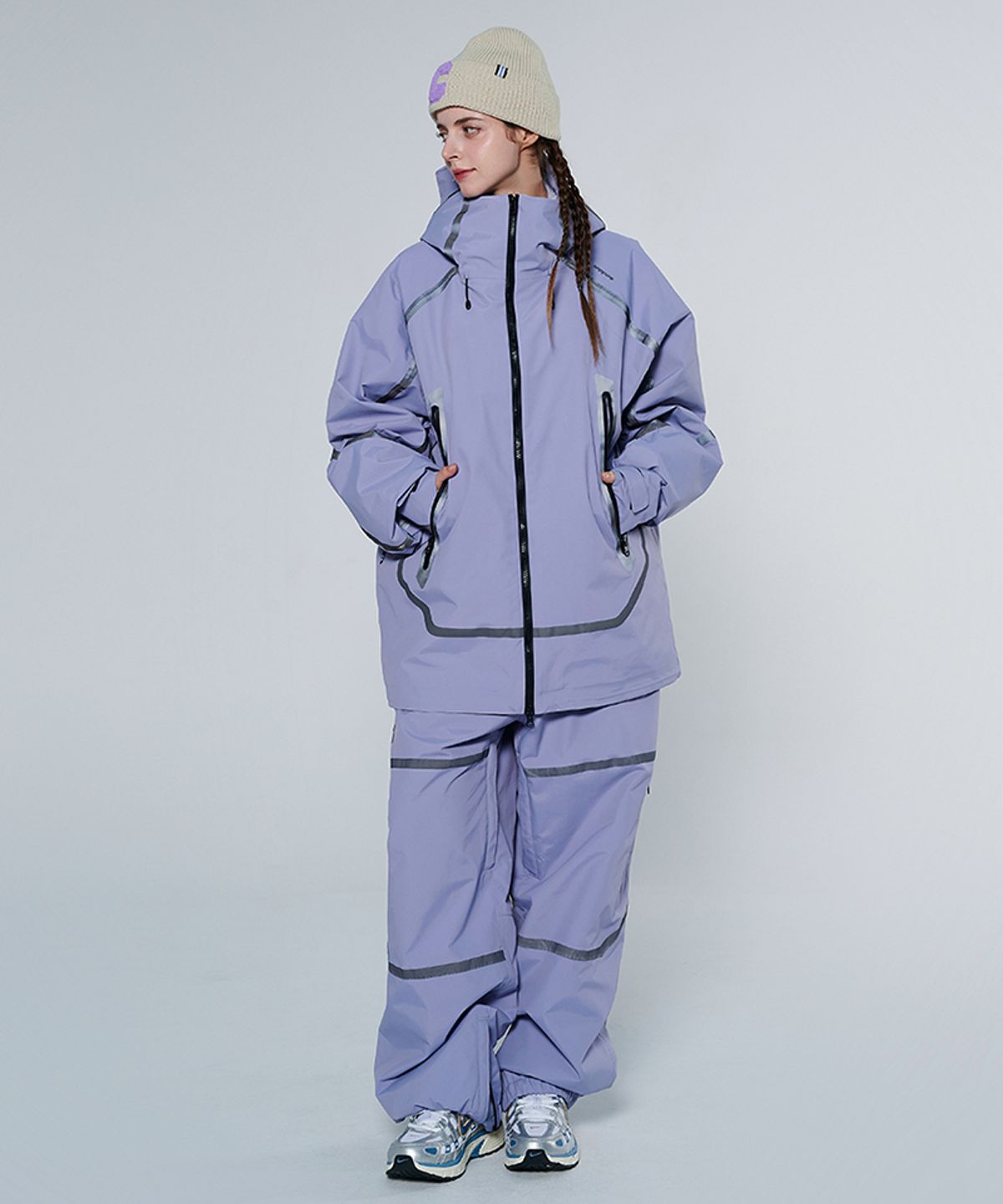 돌아우터웨어(DOLL OUTERWEAR) [DOLL X DUMDIDUM] 2425 베가 자켓&팬츠 보드복 세트 LIGHT PURPLE 남녀공용