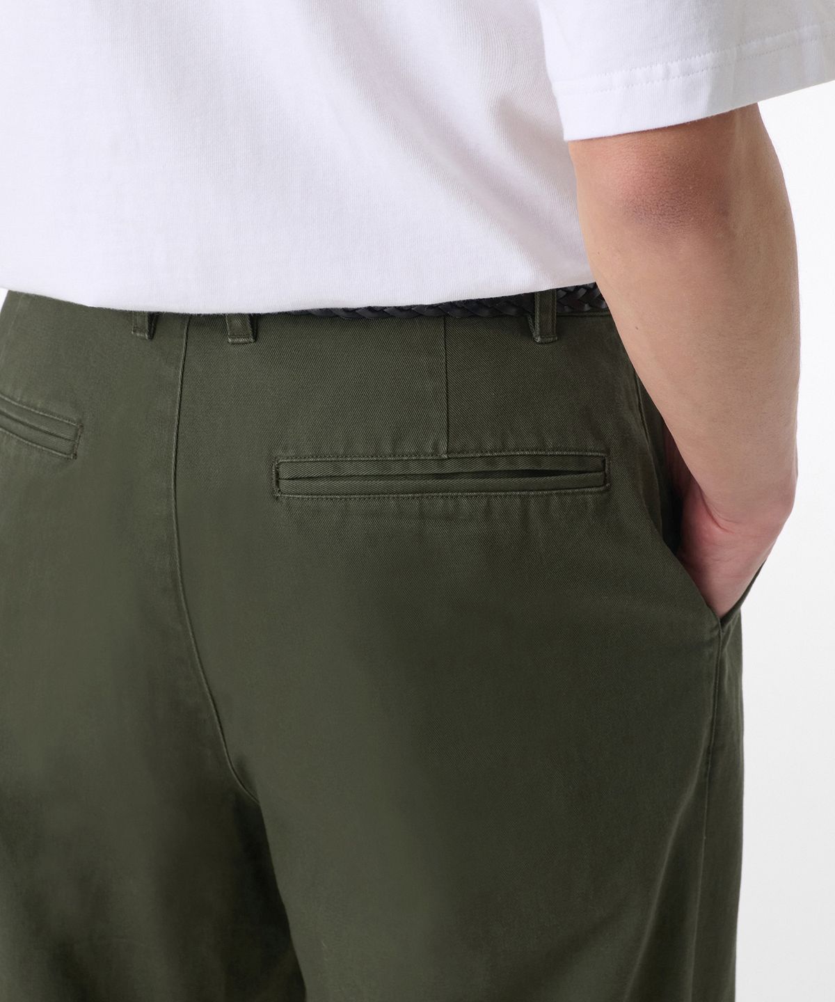 무신사 스탠다드(MUSINSA STANDARD) 레귤러 핏 히든 밴딩 치노 팬츠 [카키]