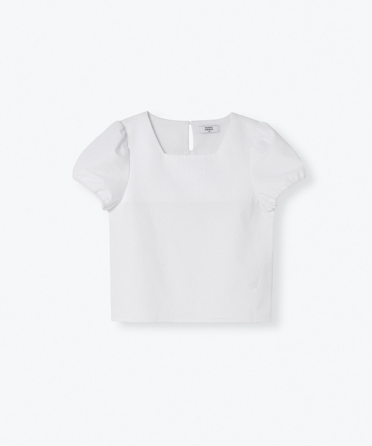 무신사 스탠다드 키즈(MUSINSA STANDARD KIDS) 시어서커 퍼프 슬리브 블라우스 [화이트]