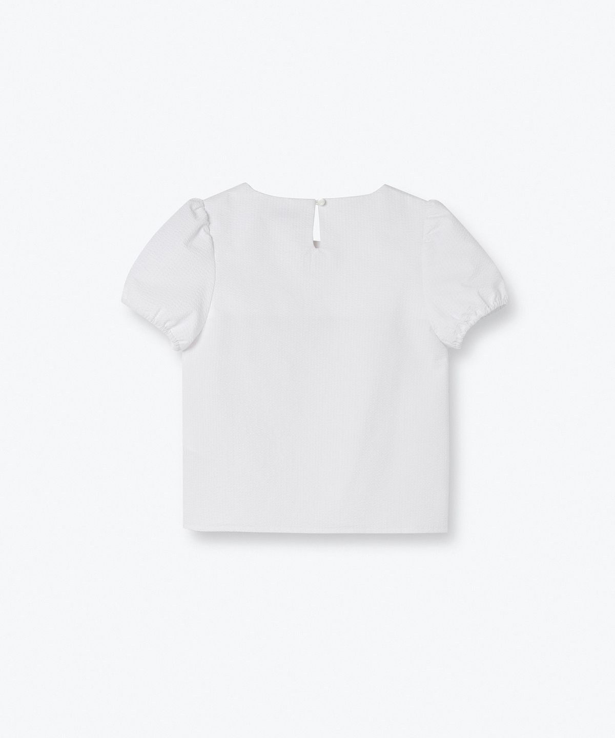 무신사 스탠다드 키즈(MUSINSA STANDARD KIDS) 시어서커 퍼프 슬리브 블라우스 [화이트]