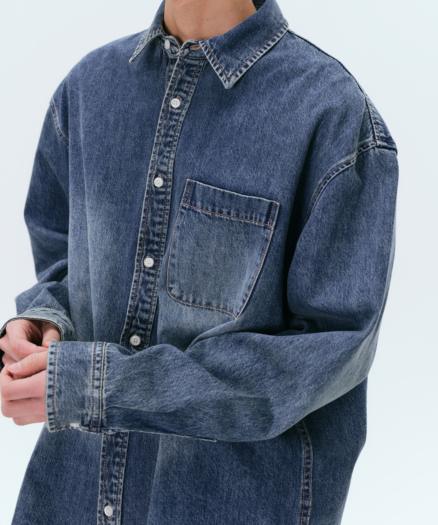 ★MUSINSA STANDARD★ Big brush oversized denim shirt medium MUSINSA | MUSINSA STANDARD Big Brush Oversized Denim Shirt