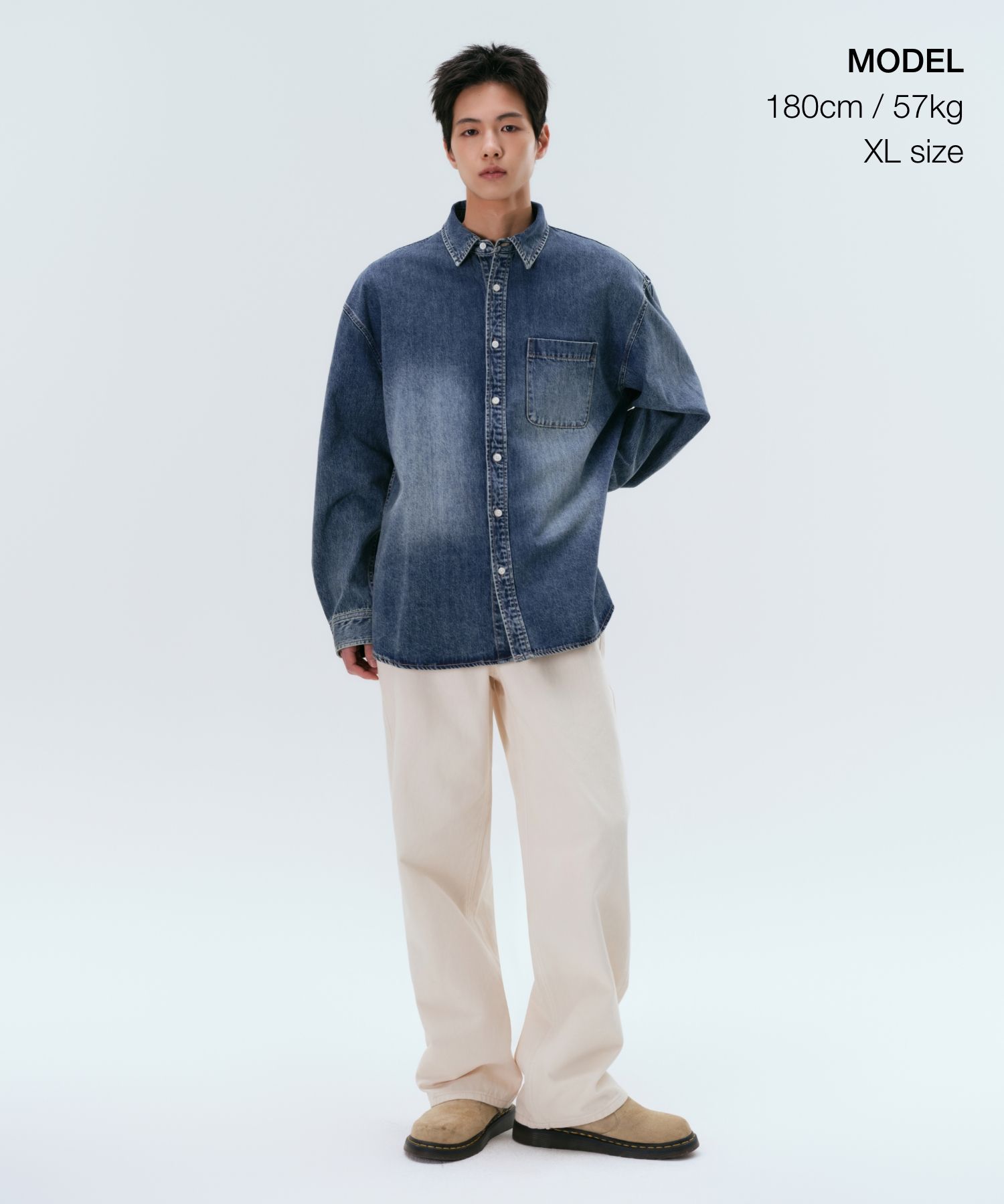 ★MUSINSA STANDARD★ Big brush oversized denim shirt medium MUSINSA | MUSINSA STANDARD Big Brush Oversized Denim Shirt