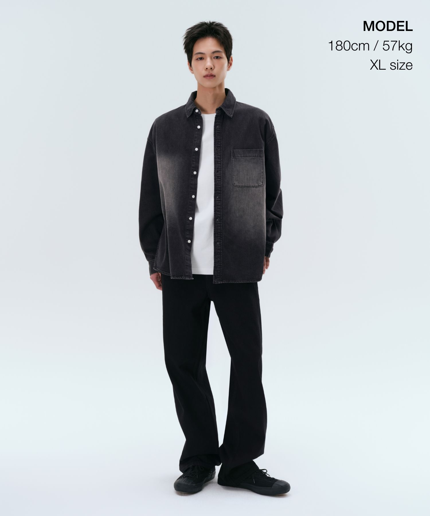 ★MUSINSA STANDARD★ Big brush oversized denim shirt washed MUSINSA | MUSINSA STANDARD Big Brush Oversized Denim Shirt