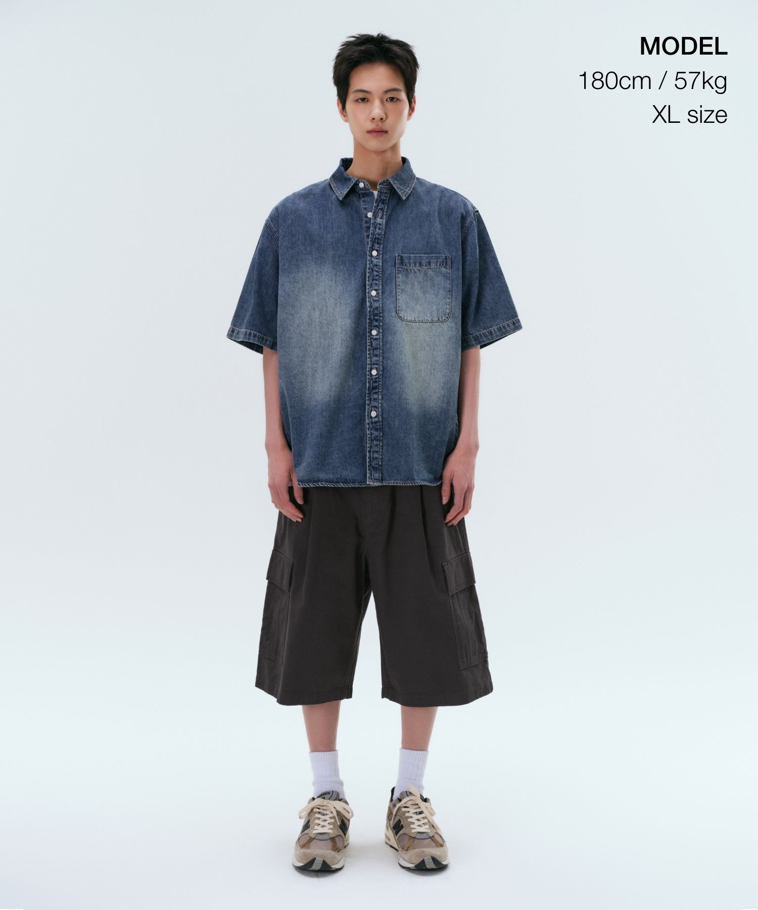 MUSINSA公式 | MUSINSA STANDARD ビッグブラシリラックスド半袖デニム