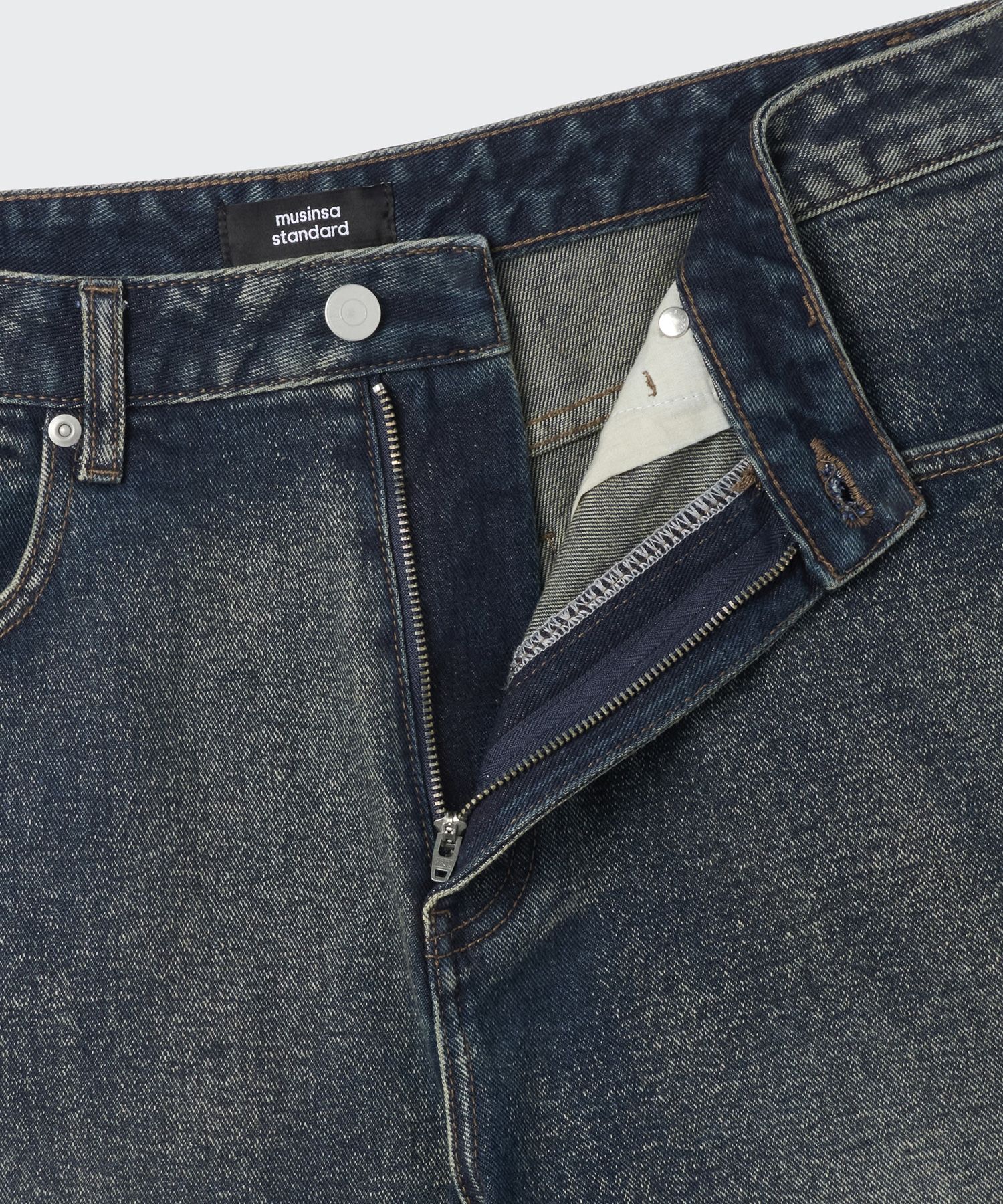 MUSINSA | MUSINSA STANDARD Scrub Washed Wide Denim Pants