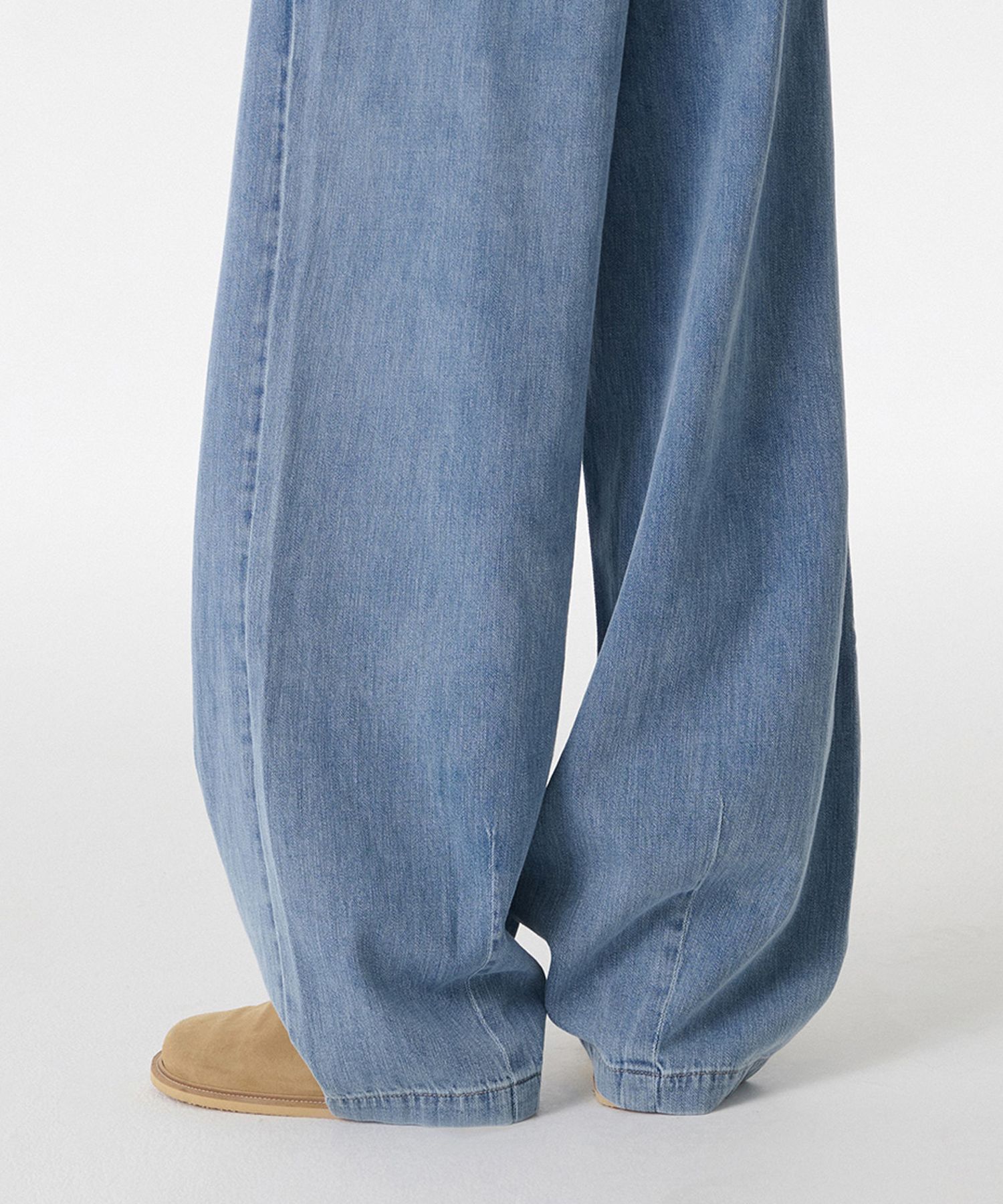 MUSINSA | MUSINSA STANDARD Linen-like balloon denim pants