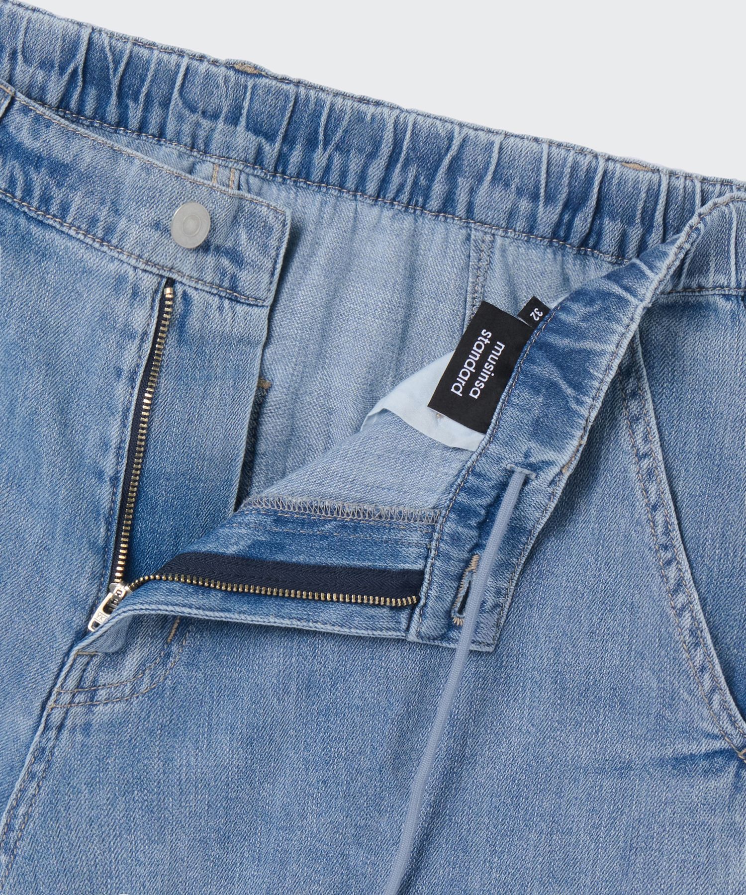 MUSINSA | MUSINSA STANDARD Linen-like balloon denim pants